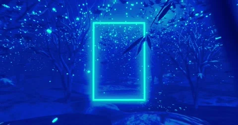 Animation of glowing frame and trees ove... | Stock Video | Pond5