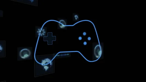 Animation of glowing game controller wit... | Stock Video | Pond5