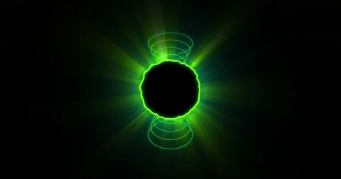 Animation of glowing green circle eclipse over black background Stock Footage 196885659