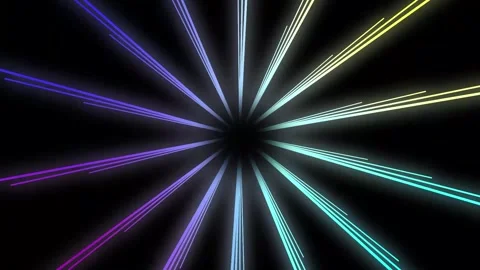 Animation with glowing lasers on black background. Motion. Colored rays rot.. Stock Footage 332959106