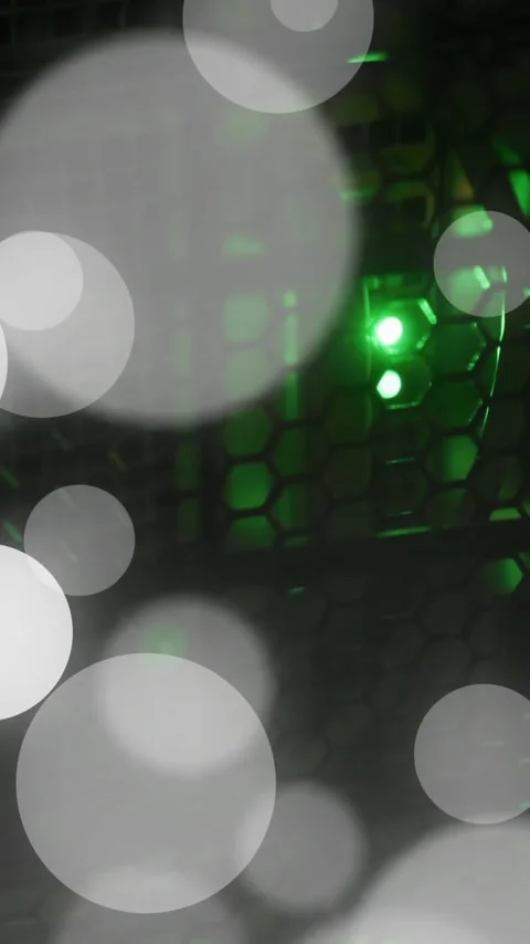 Animation of glowing light spots over computer servers 库存影片 343548082