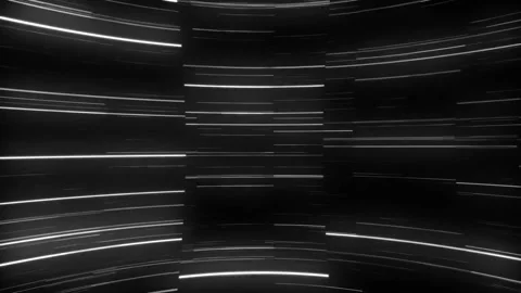 Animation of glowing light trails over black background Stock Footage 329850809