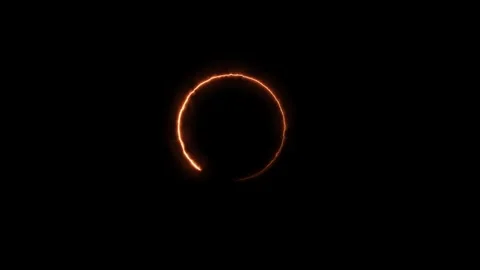 Animation of glowing neon circle frame. Neon circle recycling animation . Stock Footage 294559072