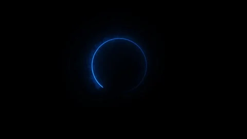 Animation of glowing neon circle frame. Neon circle recycling animation . Stock Footage 294559075