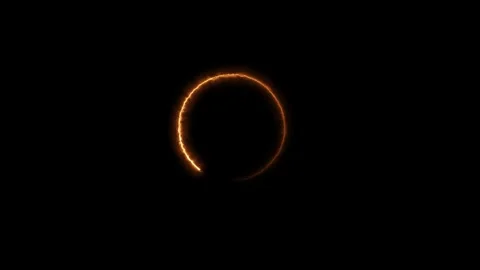 Animation of glowing neon circle frame. Neon circle recycling animation . Stock Footage 294559100