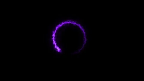 Animation of glowing neon circle frame. Neon circle recycling animation . Stock Footage 294559344