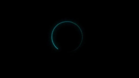 Animation of glowing neon circle frame. Neon circle recycling animation . Stock Footage 294559345