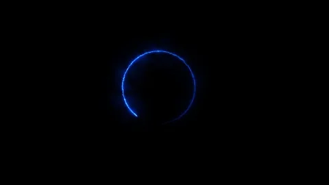 Animation of glowing neon circle frame. Neon circle recycling animation . Stock Footage 294559366