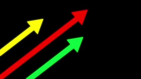 Animation of Glowing neon dollar sign icon and up arrow isolated. Money, pr.. Stock Footage 299569356