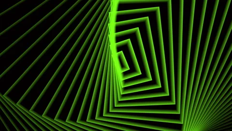 Animation glowing neon green rectangular frames stacked layered digital art Stock Footage 337077046