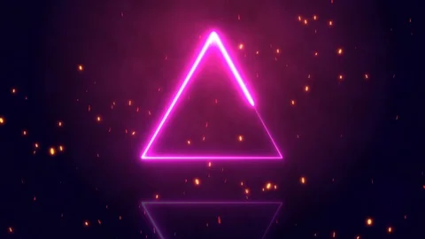 Animation glowing neon line triangles background . Seamless loop Stock Footage 124033687