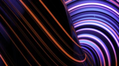 Animation of glowing neon lines. Abstract background with wavy color lines Stock Illustration