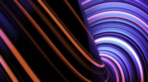 Animation of glowing neon lines. Abstract background with wavy color lines Stock Illustration