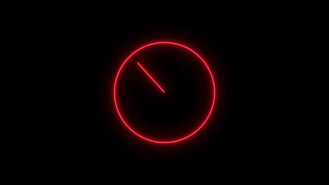 Animation of glowing neon sign Time management line icon on black background. Video stock 301044641