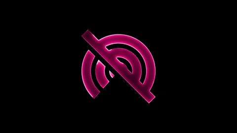 Animation of glowing neon Wireless Technology WIFI hotspot lines Icons. Hot.. Stock Footage 327756842