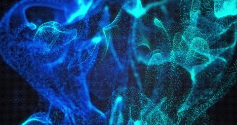 Animation of glowing network of connections over pattern on black background Stock Footage 308142173