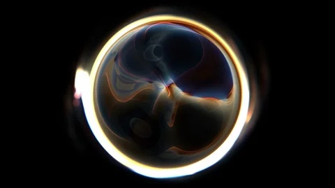 Animation of glowing orb with ethereal ring for cosmic energy Видео 302480892