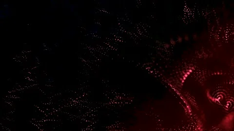 Animation of glowing particles creates a vibrating line like a swaying garland  Stock-Footage 249059778