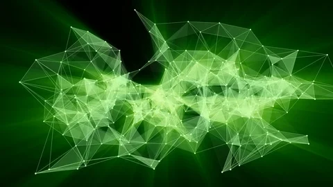 Animation of glowing plexus network transforming to neon deutsch text - FUTURE. Stock Footage 103117844