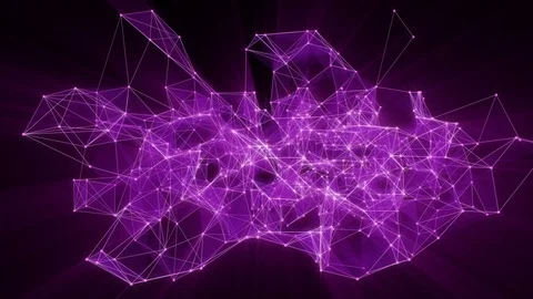 Animation of glowing plexus network transforming to neon arab text - FUTURE. Stock Footage 103118982