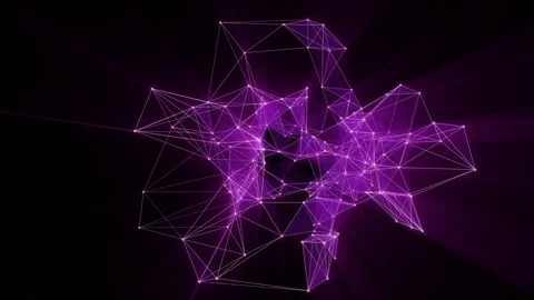 Animation of glowing plexus network transforming to neon chinese text - FUTURE. Stock Footage 103119153