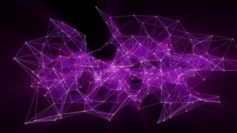 Animation of glowing plexus network transforming to neon deutsch text - FUTURE. Stock Footage 103119315