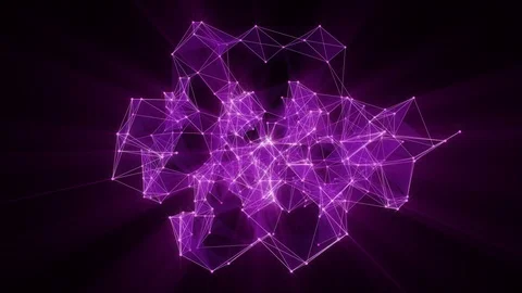 Animation of glowing plexus network transforming to neon arab text - Stories. Stock Footage 103185073