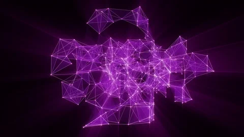 Animation of glowing plexus network transforming to neon chinese text - Stories. Stock Footage 103185136