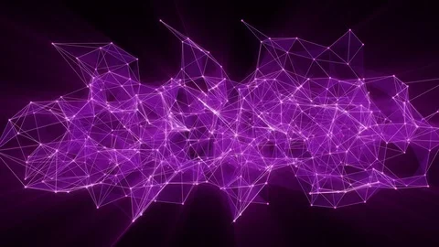 Animation of glowing plexus network transforming to neon deutsch text - Stories. Stock Footage 103185221