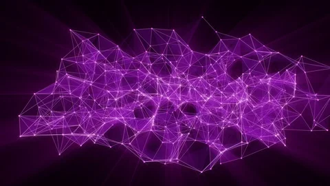 Animation of glowing plexus network transforming to neon french text - Stories. Stock Footage 103185367