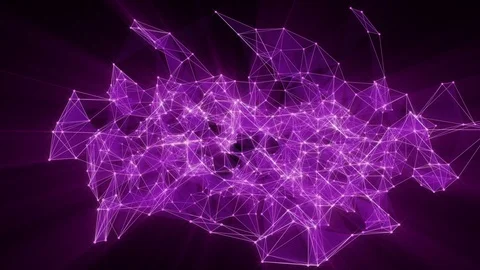 Animation of glowing plexus network transforming to neon arab text - Thank you. Stock Footage 103235793