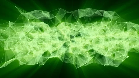 Animation of glowing plexus network transforming to neon french text - Join us. Stock Footage 103288251