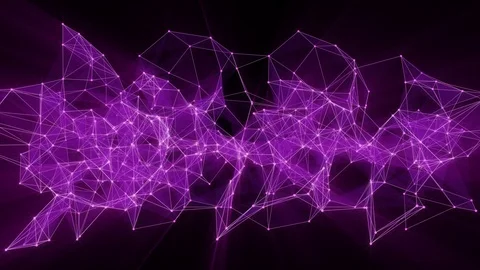 Animation of glowing plexus network transforming to neon french text - welcome. Stock Footage 103342247