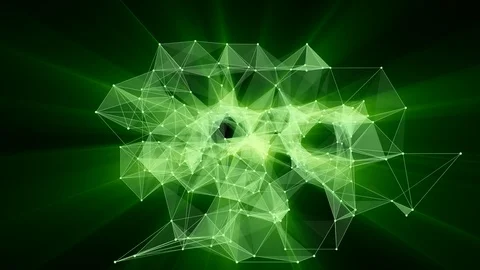 Animation of glowing plexus network transforming to green neon text - 2022. Stock Footage 103756448