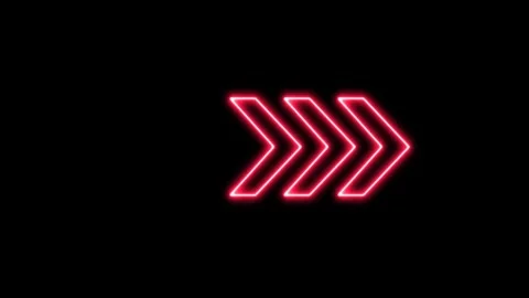 Animation of glowing right red neon arrows looped neon lines abstract Vídeo Stock 269139856