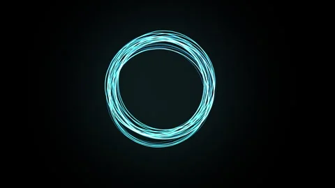 Animation of glowing rotating circle from particles Stock Footage 245174246