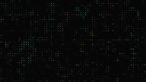 Animation of glowing squares, rectangles moving across the screen against a dark Stock Footage 165718150
