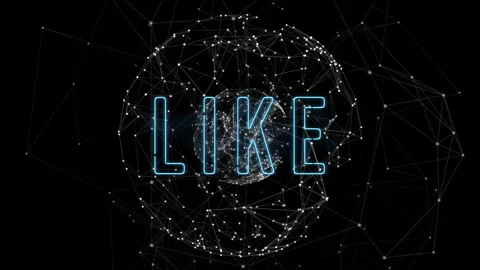 Animation of glowing text over network of interconnected lines and nodes Stock Footage 304764784