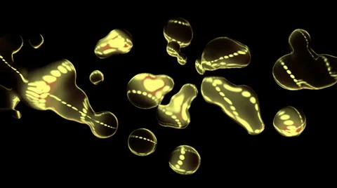 Animation gold bubble Stock Footage 33849500