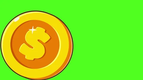 Animation of gold coins with a floating vector style Video stock 256457286