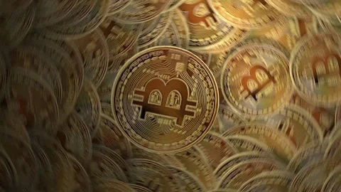 Animation. gold crypto coin with microchips and energy lines. Motion graphic of 스톡 동영상 336442390
