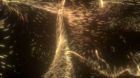 Animation Gold Explosion effect. Festive Fireworks. Isolated on black background Stock Footage 266409240