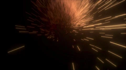 Animation Gold Explosion effect. Festive Fireworks. Isolated on black background Stock Footage 268420616