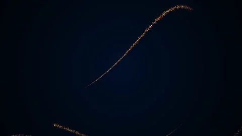 Animation with gold shape lines. Magic shining particle circle trail. Stock Footage 169369922