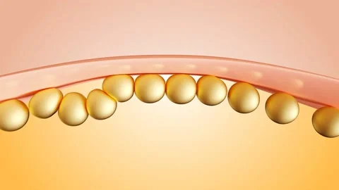 Animation Gold skin layer and reduce up saggy skin cell. Serum for lightenin Video stock 150721663