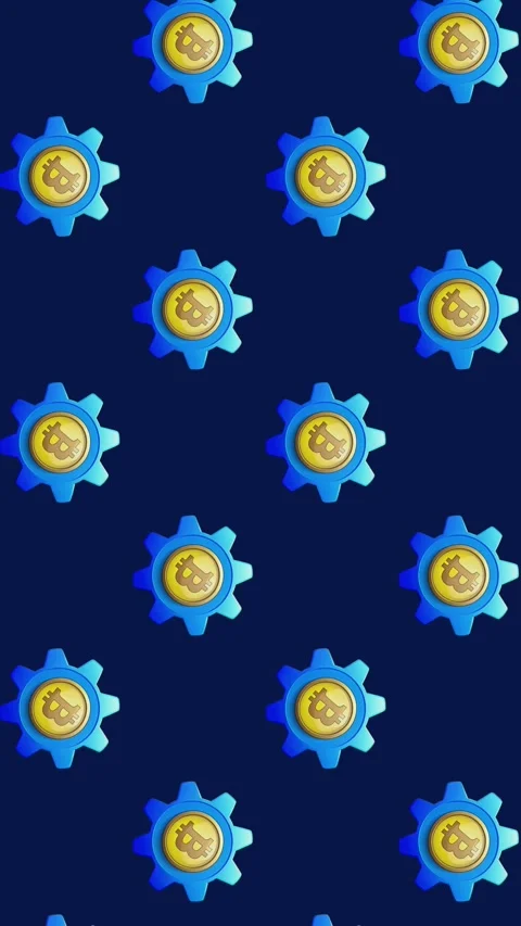 Animation Golden Bitcoin on dark background. Mining Online. Investing Trading Stock Footage 284149221