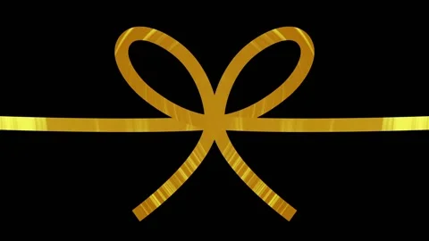 Animation of a golden bow 2 types, an element of product packaging Elegant s Stock Footage 239093137