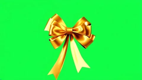 Animation golden bow on green screen. Stock Footage 281499190
