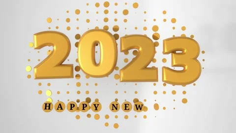 Animation with golden elements for the New Year 2023 Stock Footage 174622286