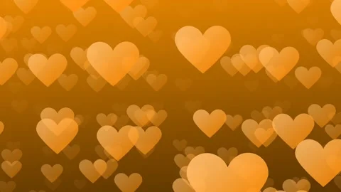 Animation of golden hearts floating in the background Stock Footage 332380603